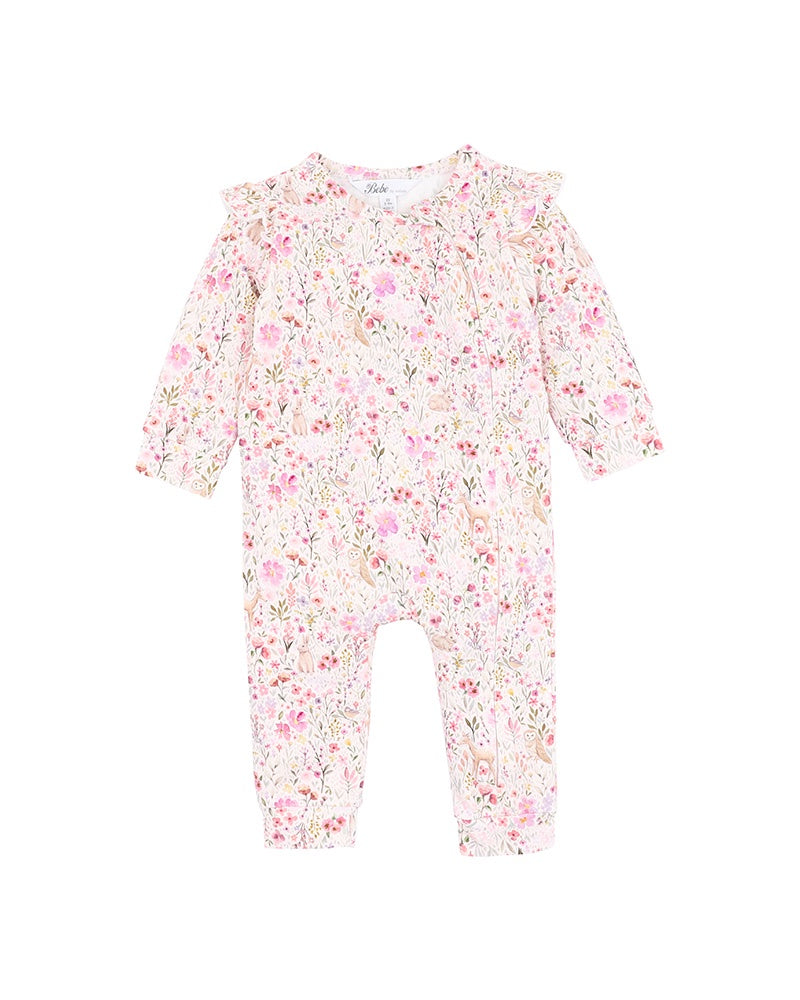 Bebe - Flossy Print LS Romper