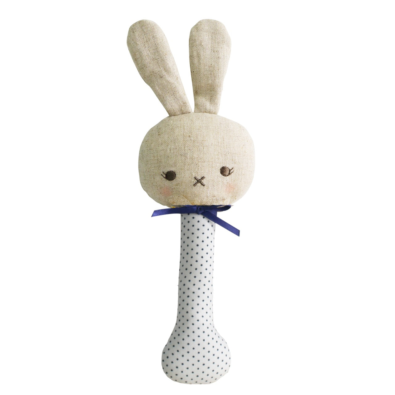 Alimrose - Bunny Stick Rattle Navy Spot