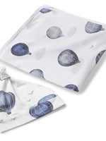 Load image into Gallery viewer, Snuggle Hunny - Organic Jersey Wrap &amp; Beanie Set Cloud Chaser
