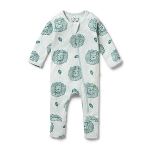 Wilson & Frenchy - Little Lion Pointelle Zipsuit with Feet