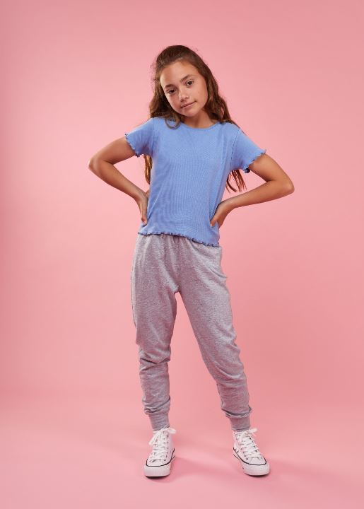 Eve Girl - Track Pant Wash Out Grey Marle