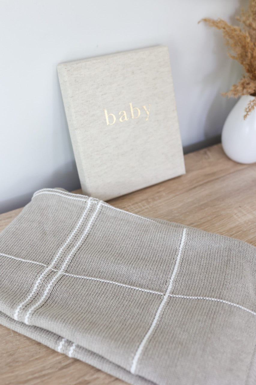 Alimrose - Baby Blanket Grid Latte
