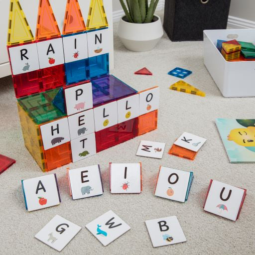 Learn & Grow - Magnetic Tile Topper - Alphabet Upper Case Pack (40 Piece)