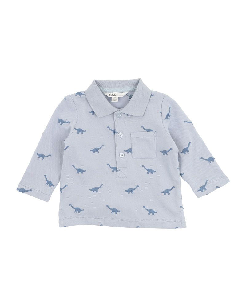 Bebe - Isaac Embroidered Dino Polo - Chambray Blue