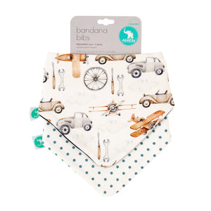 All4Ella - Bandana Bibs 2pk Reversible Vehicles