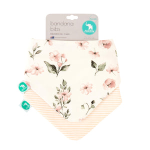 All4Ella - Bandana Bibs 2pk Reversible Pink Floral