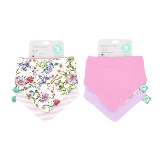 Reversible bibs for girls. Shop online or in store at Sticky Fingers Children's Boutique, Niddrie, Melbourne.