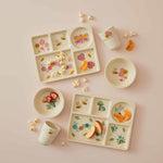 Load image into Gallery viewer, Jiggle &amp; Giggle - LITTLE CRITTERS BLUE BAMBOO 3PC DINNER SET
