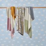 Load image into Gallery viewer, Jiggle &amp; Giggle - Baby Blanket Block Stripe Pink/Mustard
