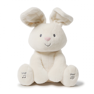 Animated Peek A Boo Flora Bunny , Jasnor Gund, Baby Gift, Baby Plush Toy, Sticky Fingers Children's Boutique