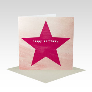 Rhicreative - Gift Card - Pink Peach Star Happy Birthday