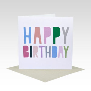 Rhicreative - Gift Card - Coloured Letters Happy Birthday