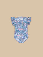 Load image into Gallery viewer, HUXBABY - GARDEN FLORAL ZIP SWIMSUIT - SHORT SLEEVE
