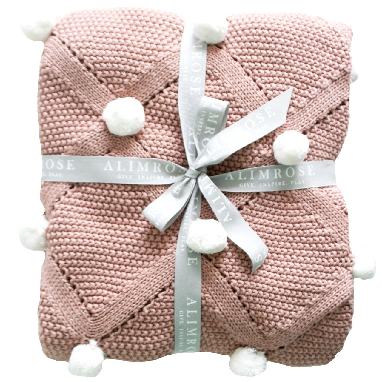 Alimrose - Baby Blanket Pom Pom Blossom & White
