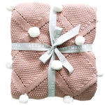 Load image into Gallery viewer, Alimrose - Baby Blanket Pom Pom Blossom &amp; White
