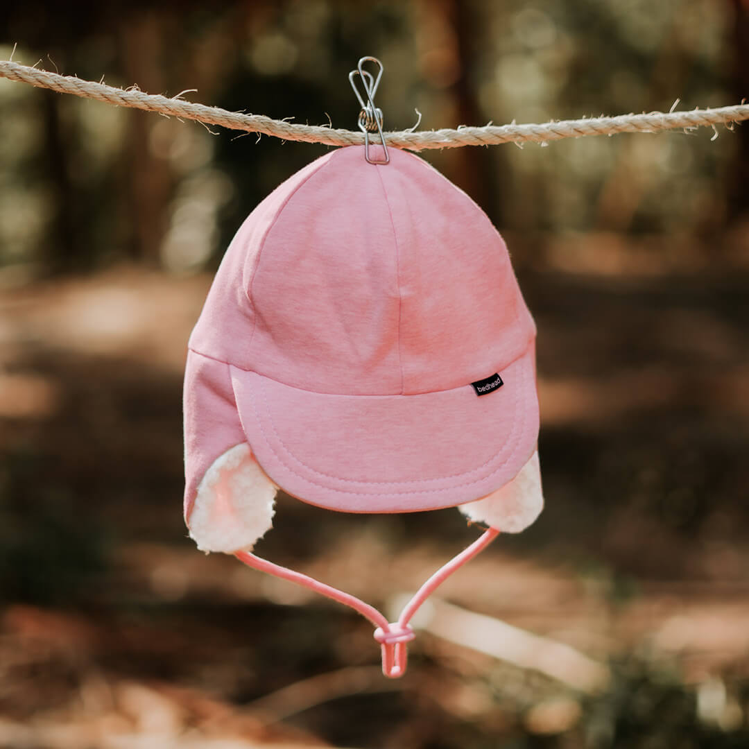 Bedhead - Fleecy Legionnaire with Strap Pink Winter Beanie