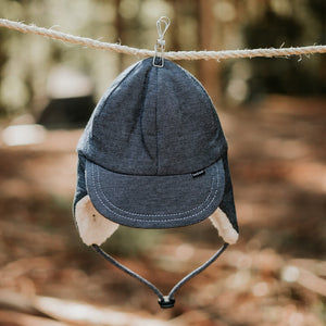 Bedhead - Fleecy Legionnaire with Strap Denim Winter Beanie