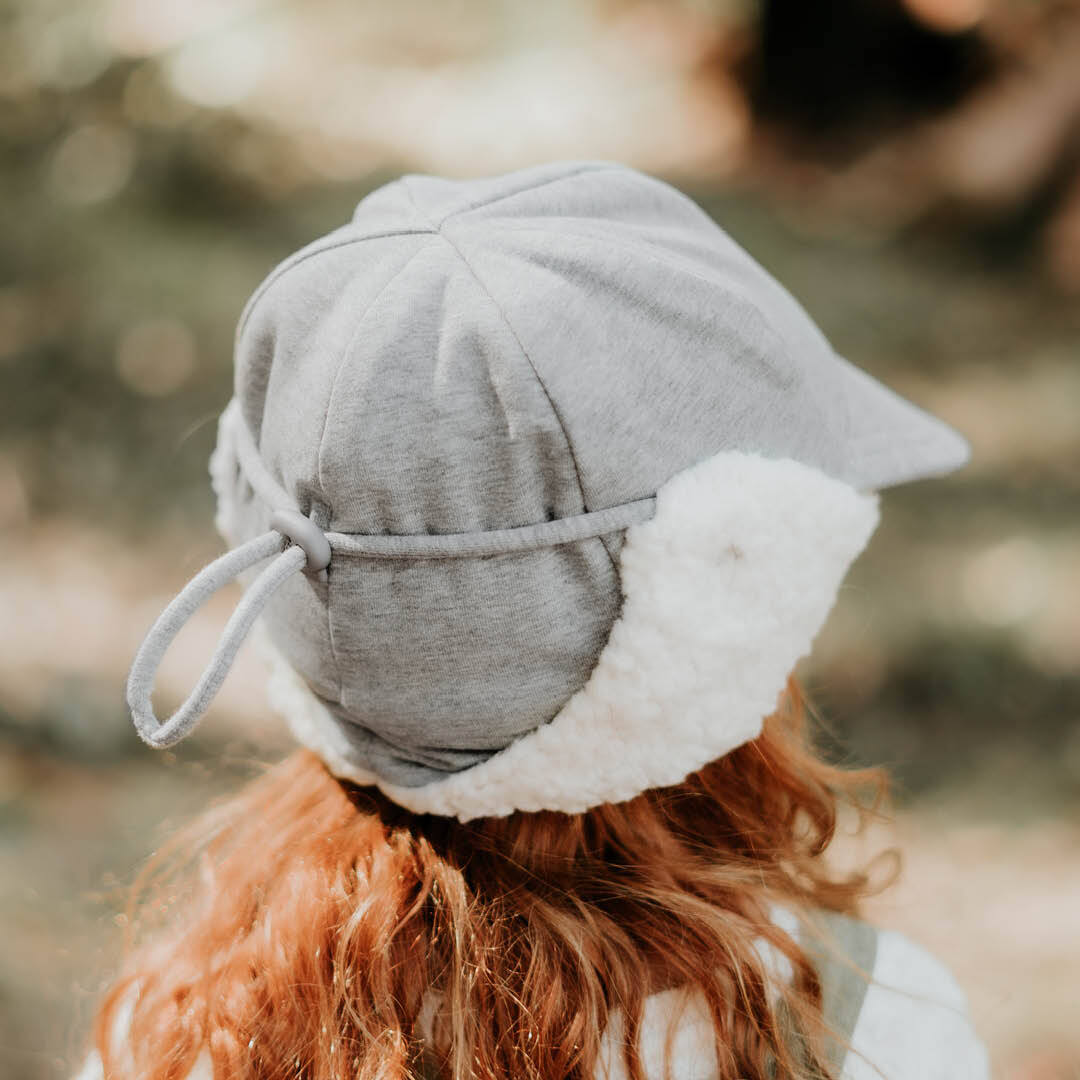 Bedhead - Fleecy Legionnaire with Strap Grey Winter Beanie