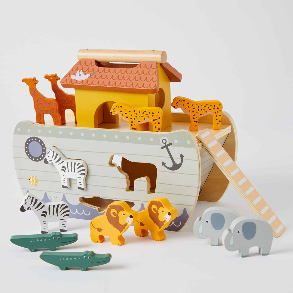 Zookabee - Noah's Ark Shape Sorter Wooden Toy, Educational Toy