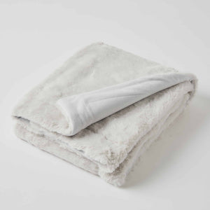 Faux Fur Grey  Blanket for baby. Shop all Pilbeam now at Sticky Fingers Children's boutique, Niddrie, Melbourne