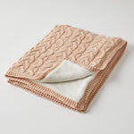 Load image into Gallery viewer, Jiggle &amp; Giggle - Aurora Cable Knit Baby Blanket - Pink
