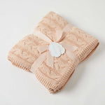 Load image into Gallery viewer, Jiggle &amp; Giggle - Aurora Cable Knit Baby Blanket - Pink
