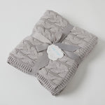 Load image into Gallery viewer, Jiggle &amp; Giggle - Aurora Cable Knit Baby Blanket Silver

