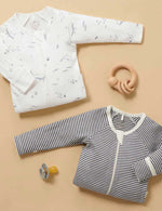 Load image into Gallery viewer, Purebaby - Zip Growsuit Pack Vanilla Nautical 2 Pack

