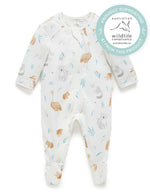 Load image into Gallery viewer, Purebaby Zip Growsuit Eucalyptus Friends, Sticky Fingers Children&#39;s Boutique
