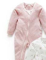 Load image into Gallery viewer, Purebaby Zip Growsuit Vanilla Blossom, Sticky Fingers Children&#39;s Boutique
