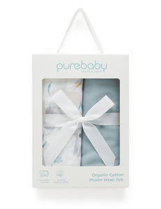 Purebaby - Muslin Wrap Gift Pack Eucalyptus Friends