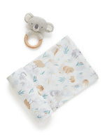 Load image into Gallery viewer, Purebaby - Muslin Wrap &amp; Rattle Gift Pack Eucalyptus Friends
