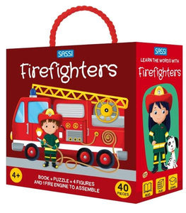 Sassi - 3D Puzzle and Book Set - Learn Shapes Firefighters