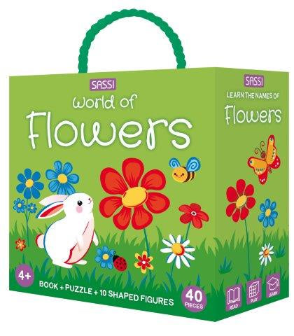 Sassi - 3D Puzzle and Book Set - Learn Shapes Flowers