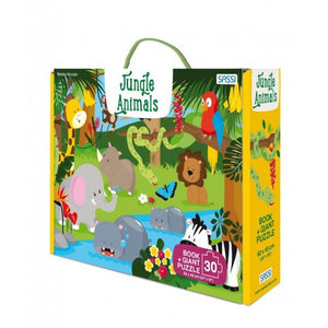 Sassi - Book & Giant Puzzle Jungle Animals