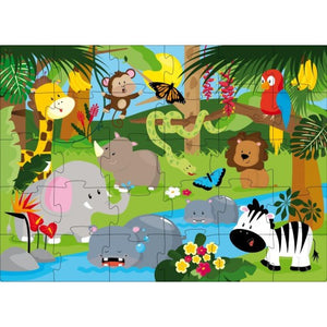 Sassi - Book & Giant Puzzle Jungle Animals