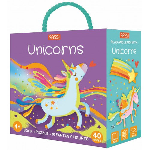 Sassi - 3D Puzzle & Book Set Unicorns