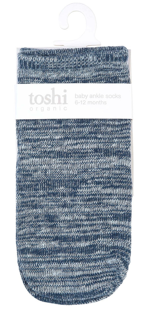 Toshi - Organic Socks Ankle Marle Midnight