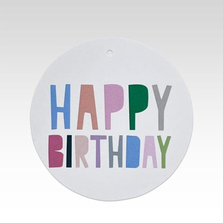 Rhicreative - Gift Tag - Coloured Letters Happy Birthday