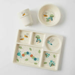 Load image into Gallery viewer, Jiggle &amp; Giggle - LITTLE CRITTERS BLUE BAMBOO 3PC DINNER SET
