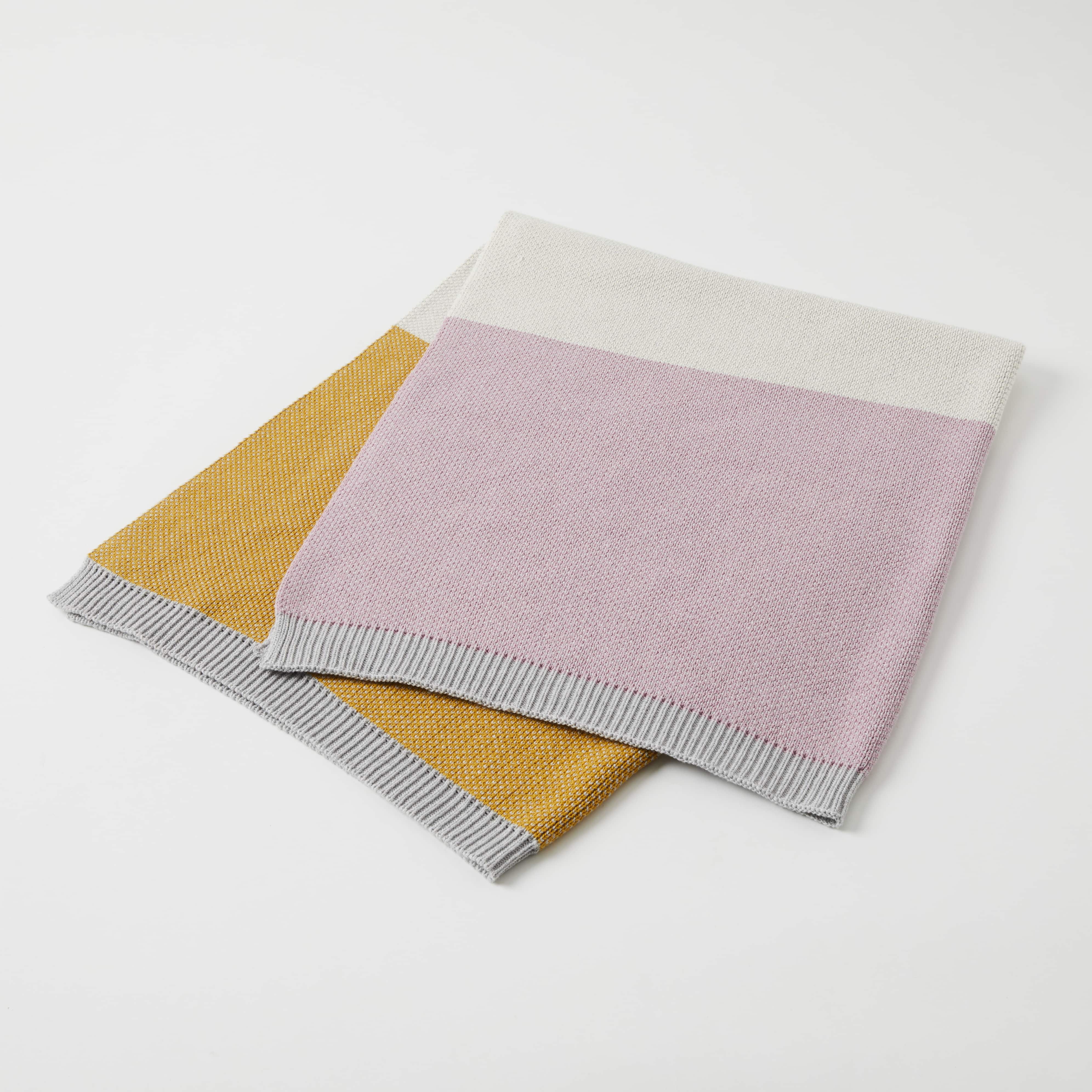Jiggle & Giggle - Baby Blanket Block Stripe Pink/Mustard