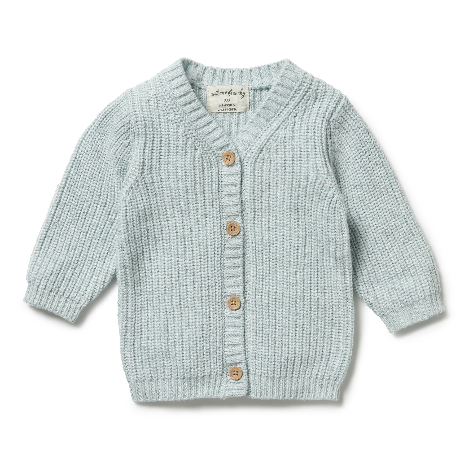Wilson & Frenchy - Knitted Button Cardigan Mint Fleck