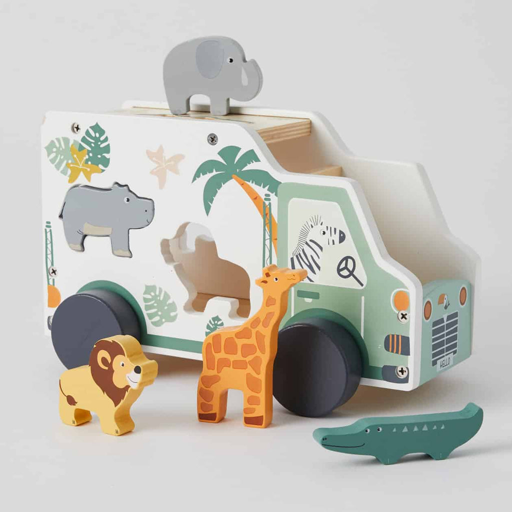 Zookabee - Africa Animal Truck Wooden Toy, Educational Toy