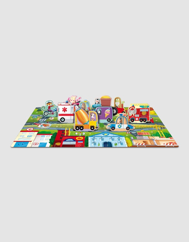 Sassi - 3D Puzzle & Book Set Vehicles