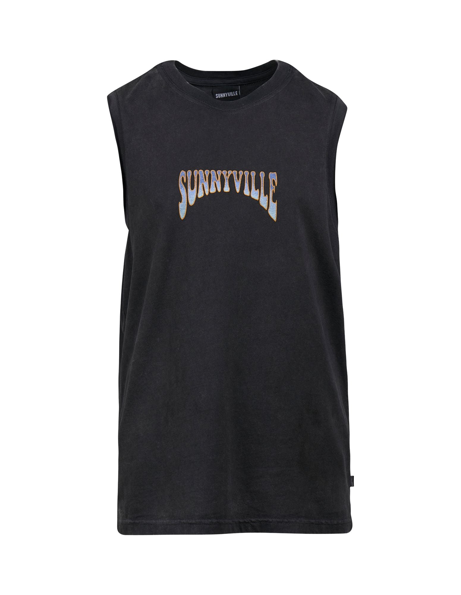 Sunnyville - Palm Muscle tank -  Washed Black