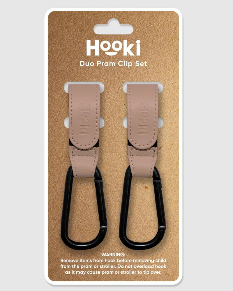 Hooki - Pram Clip Set Mauve Pink